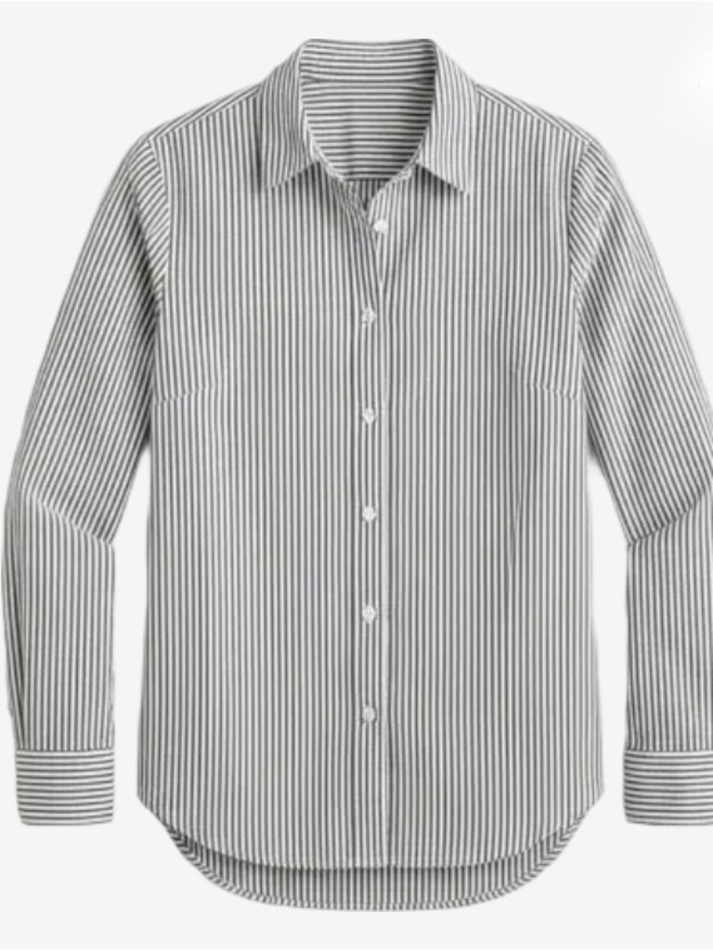 “The Classic Shirt” Stripe Button-Up Shirt - Grey/White